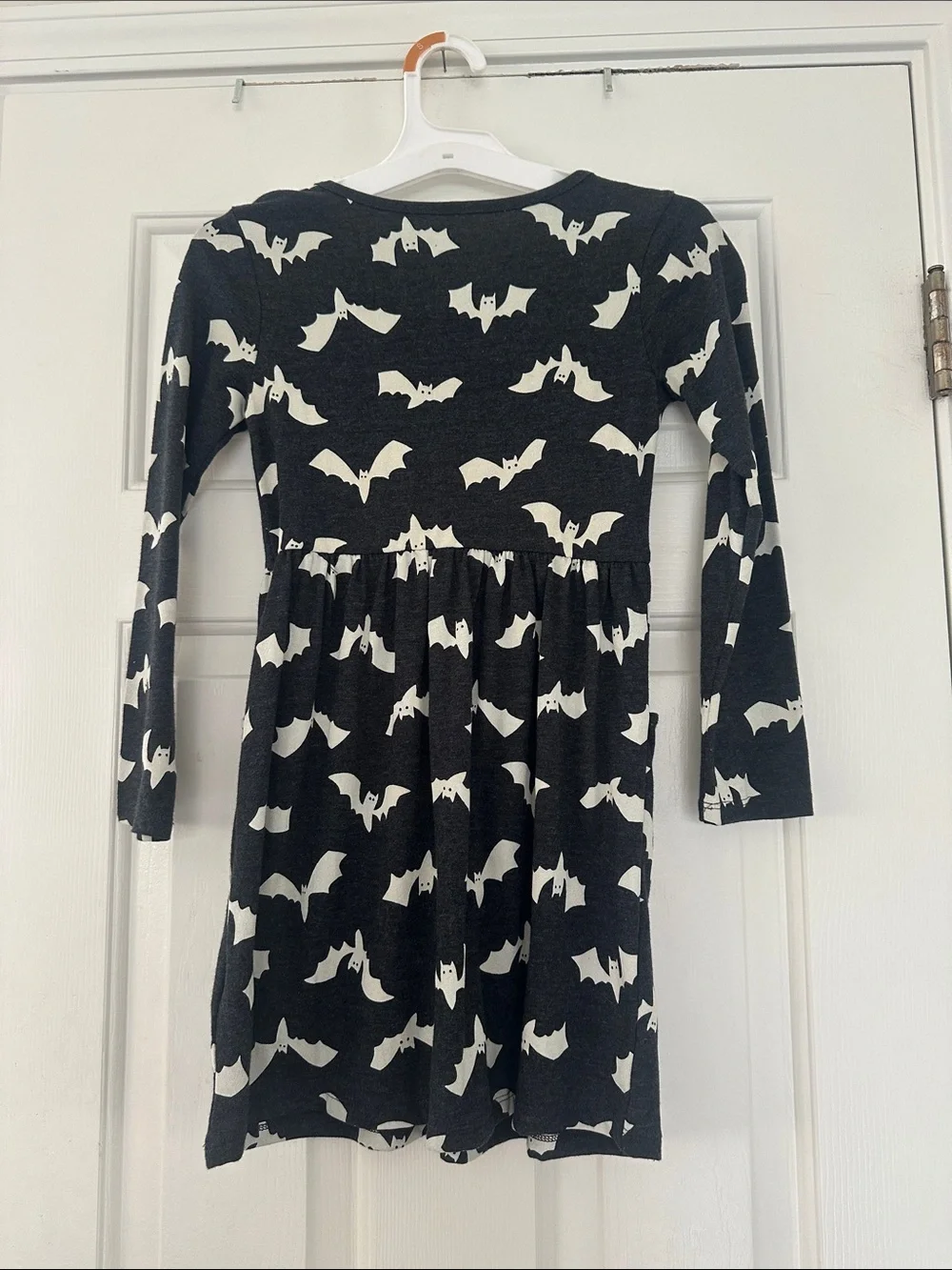 Cat & Jack Black Dress with White Bat Print - Long Sleeve